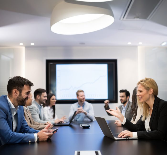 Enterpreneurs and business people conference in modern meeting room